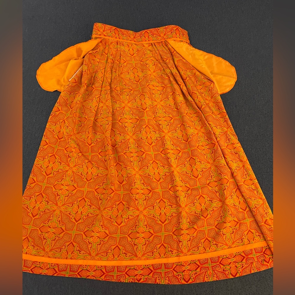 EVAN- PICONE rusty orange & red 100%silk pleated midi-maxi pencil skirt Vintage - Picture 14 of 16